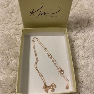 Kim Rogers rose gold unicorn necklace